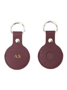 Estuche personalizado con iniciales en relieve 3D por estampación en caliente para Airtag de Apple. Funda de piel protectora con llavero compatible con Airtag. Cubierta para rastreador compatible con collar de perro o gato New Airtag