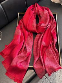 1pc Women Elegant Minimalist Five-Leaf Flower Print Lyocell Scarf, Versatile Lightweight Shawl For All Seasons, Can Be Used As Decoration, Head Wrap For Dress - Multicolor - View 16