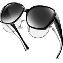 1pc New Stylish Clip-On Fashion Glasses For Prescription Glasses, Women Anti-Glare Driving Eyewear For Summer Beach Vacation,Outdoor,Travel Shades Casual Style Oversized Square Frame For Going Out Outfit,Back To School