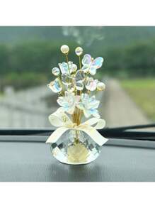 5 Peças Pingente de Rosa de Cristal Feita à Mão Criativa, Pingente de Tulipa, Pingente de Flor de Borboleta Apaixonada, Pingente de Decoração de Interior da Casa, Pingente de Mesa de Quarto, Ornamento Decorativo de Carro para Painel, Decoração de Feriado, Presente de Aniversário, Presente de Ano Novo, Presente de Casal do Dia dos Namorados