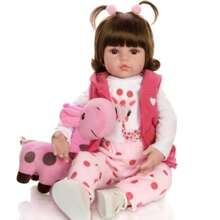 Bebê Reborn Boneca Girafinha Realista Silicone Menina Pode dar Banho