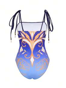 1 Stück modischer und sexy Damen Bandeau Monokini mit Sarong Strandkleid Cover-Up, raffft und verdeckt den Bauch, europäischer und amerikanischer Stil, geeignet für Sommer, Strand, Urlaub