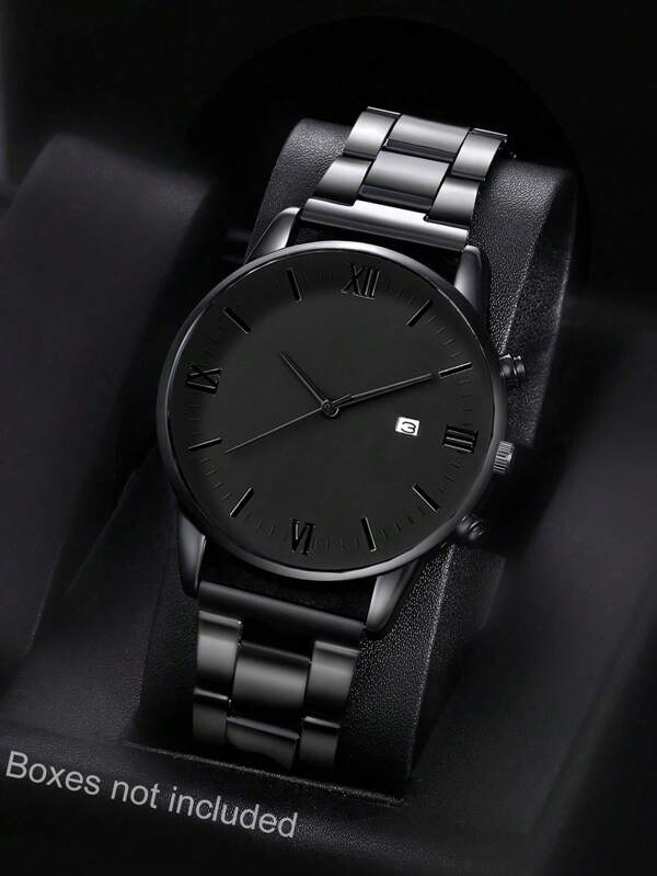 1pc Watches For Men Business Casual Industrial-Style Round Dial Quartz Watch Suitable For Daily Wear, Back-To-School Season, Graduation Season, Thanksgiving, Couples, The Best Gifts Watch Box Not Included