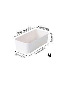 1/4/6/5/9 Pieces Of White Plastic Storage Box, Drawer Storage Set, Multifunctional Bathroom And Dressing Table Drawer Storage Tray, Cosmetics Storage Box, Bedroom, Kitchen Small Tools And Office - White - View 13