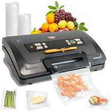 Liquid Vacuum Sealer,120W Powerful 90Kpa Sealer For Liquid Food Storage,Household 10-In-1 Function,Easy Hand-Lock,Double Pump Vacuum Sealer Machine With Bags Storage, Built-In Cutter,Orange Color