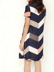 Boho Retro Rayon Cool Soft Summer Cuff Short Sleeve Crew Neck T Shirt Mini Dress Tunic With Pockets - 粉紅色B - 查看 2