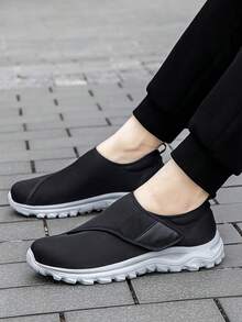 浮肿足部鞋，宽版男鞋，带可调节绑带的浮肿鞋，适合术后恢复，柔软轻便的宽头舒适步行鞋，送给爸爸/妈妈、老年人的礼物 - 黑色 - 查看 5