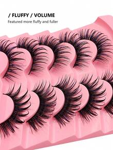 Asiteo 5 Pairs Colorful Wet Anime False Eyelashes - Luxurious Doll Style, High Quality Faux Mink Lashes , Perfect For Stage, Cosplay - Lông mi Manga nhọn - Xem 6