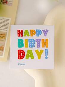 50 piezas Tarjetas de globos de Feliz Cumpleaños, Tarjetas de mensaje personalizado mini, Tarjetas para decorar pasteles con flores, Tarjetas de felicitación de cumpleaños en inglés para celebraciones, Tarjetas de cumpleaños, Celebraciones de cumpleaños, Decoración de cumpleaños