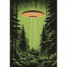 1pc /3PCS Wall Arts Posters Optinal Frame Pop UFO UFO Alien Drink Coffee Art Print Poster Cow Canvas Print Print Vintage Sci-Fi Wall Art Funny Home Decor