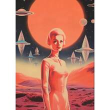 1pc /3PCS Wall Arts Posters Optinal Frame Pop UFO UFO Alien Drink Coffee Art Print Poster Cow Canvas Print Print Vintage Sci-Fi Wall Art Funny Home Decor
