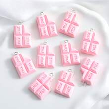 10pcs Realistic Bite Chocolate Jewelry Accessories, DIY Necklace Earring Keychain Food Pendant - Multicolor - View 8