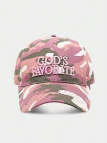 God's Favorite Embroidered Camo Jungle Splattering Print American Baseball Cap Streetwear Snapback (Print Design And Tag Packaging Are Random) - A - View 4