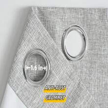 2 Pieces 100% Blackout Thickened Bedroom Curtains, Silver Grommet Linen Textured Curtains With Thermal Insulation White Lining Full Blackout Noise Reduction Curtains For Living Room Apartment Dorm Farmhouse White Beige Light Gray Dark Gray Taupe