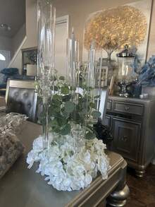 6Pcs 5 Arms Acrylic Clear Candelabra Centerpieces For Wedding, Taper Candlesticks Candle Holders With Acrylic Shade For Chrismas House Birthday Party Table Gifts Home Decoration - 透明(6個) - 查看 11