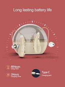 Hearing Amplifier For The Elderly, Rechargeable Digital Hearing Aid-Charging Bin, With Noise Elimination Function, Suitable For Adults With Severe Hearing Loss, With Volume Control,