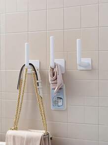 2pcs, Bathroom Traceless Hook, Used To Place Toothbrushes, Cylindrical Toilet Paper, Daily Necessities, A Multifunctional Hook