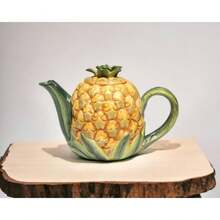 Fine Ceramic Golden Yellow Hawaiian Pineapple Teapot 8 Oz, 6-1/2" L - Yellow - View 2
