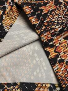 Men's Snake Skin Print Drawstring Waist Beach Shorts - Apricot - View 6