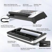 95kPa Food Vacuum Sealer Machine, Auto 12-In-1 Vacuum Food Sealer With Easy-Lock Handle, Double Heat Seal, Vacuum Pack Machine With Built-In Cutter And Bag Storage, 1 Roll And 10 Pre-Cut Bags - 1 - View 7