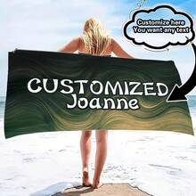 Personalized Beach Towel With Customized Text - Fashionable Design, Quick-Dry And Highly Absorbent, Perfect For Beach, Pool, Camping And Travel - Ideal Gift For Valentine's Day, Birthday, Father's Day And Mother's Day, Beach Essential | Personalized Gift | Fast Drying Fabric Bathroom Decor Summer Beach Essentials - Multicolor - View 30