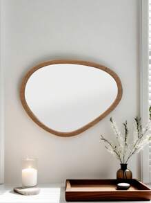 1pc Antique-Style Asymmetrical Mirror For Wall, Bathroom, Living Room, Bedroom, Home Decor, Makeup And Dressing Mirror, Multi-Functional Makeup Mirror And Dressing Mirror, Wall-Mounted Makeup Mirror Back To School