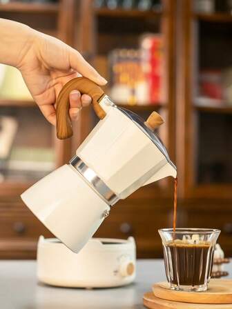 Classic Octagonal Moka Pot With Handle, Reusable Filter, Manual Operation, Suitable For Home Kitchen Back To School