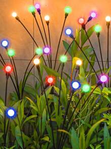 Solar Garden Lights, 1/2Pcs Starburst Swaying Light - Swaying When Wind Blows, Solar Lights Outdoor Decorative, Color Changing RGB Light For Yard Patio Pathway Decoration
