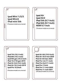 1pc Lovely Pixel Cat Heart Print Acrylic Transparent Crystal Back Cover, Anti-Drop Case Supports Sleep/Wake Compatible With IPad, ,