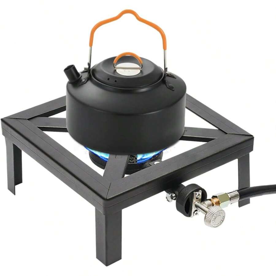 HOHOBLA Camping Stove, Portable Square Propane Stove Burner Gas Cooker With Adjustable 0-20PSI Regulator Hose For Camp Patio RV Cooking Outdoor