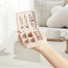 Portable Jewelry Box Anti-Oxidation Travel Zipper Storage Case, PU Leather Lining Suitable For Earrings, Rings, Necklaces Jewelry Storage