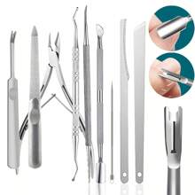 Kit de Cuidados com as Unhas, Cortador de Cutículas, Alicates de Cutícula, Kit de Remoção de Unhas Encravadas, Kit de Cutículas em Aço Inoxidável, Alicates de Cutículas, Empurradores de Cutículas, Kit de Manicure, Kit de Pedicure