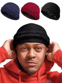 Unisex Solid Color Double-Layered Turban With Braided Design - Versatile Fashion Headwear For Casual Comfort, Soft & Breathable Daily Wear Accessory