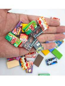 10件/20件/30件树脂微型零食袋，娃娃配件，可收藏零食玩具 - 彩色 - 查看 2