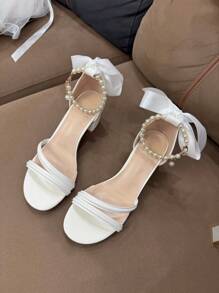 New Thick Heel High Heels For Teenage Girls, Summer Fashion Middle Heel Elegant Versatile Girls Dress Shoes