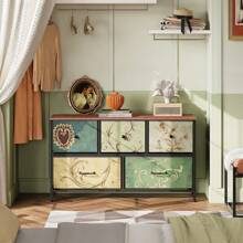 Cómoda con 5 cajones de tela