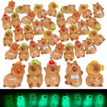 10/20/30 piezas Capibaras, Figuras de animales de resina, Mini Capibara, Figuras miniatura de Capibara luminosas de resina, perfectos para decorar tu escritorio, mesa, mini jardín o como regalo para amigos.