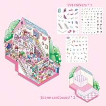 Nhãn dán phong cảnh lập thể 3D, hoạt hình thủ công DIY trang trí nhật ký cắt dán hình thú cưng thu nhỏ, đồ dùng học tập, trở lại trường - Nhiều màu - Xem 13