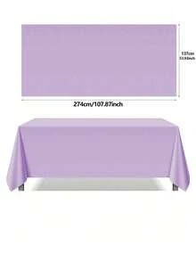 1/5pcs Disposable Plastic Rectangular Tablecloth, Various Colors For Birthday, Shower, Wedding, Ice Cream And Ocean Party Decorations, Birthday Wedding Room Decor - Multicolor - View 4