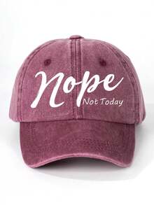 1pc Printed "NOPE" Adjustable Washed Baseball Cap, Adult Size, Casual Sun Protection Hat Suitable For Spring Autumn Travel, Versatile Youth Y2K Style Sun Hat - Baseball Cap - View 5