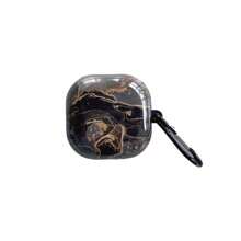 Galaxy Buds Marble-TPU Case For Buds 2/Pro/Pro 2/Live/FE, Scratch-Resistant & Anti-Slip Texture, Sleek & Stylish Design With Detachable Carabiner