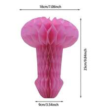 单身派对装饰，1 件/6 包单身派对用品，悬挂式蜂窝绒球粉色背景适用于新娘送礼会、单身派对、单身派对配饰、单身派对配饰、新娘婚礼订婚粉红玫瑰粉色生日，将香蕉别在帅哥身上游戏新娘送礼会婚礼订婚派对游戏女孩之夜 - 彩色 - 查看 6