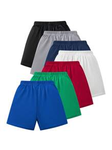 4pcs Kids & Toddler Boys 7 Assorted Color Mesh Sports Shorts, Suitable For Daily Training, Basketball