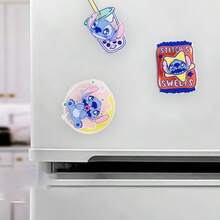 Miniso Disney Stitch Food Party Series Creative Rotating Fridge Magnets - Square, Cute Cartoon Design, Fun Rotating Feature (1 PC) - Multicolor - View 7