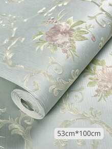 1 Roll 53*100cm3D Floral Wallpaper, Self-Adhesive Non-Woven Fabric With Removable Flower Pattern, Suitable For Bedroom And Living Room Decoration, Bedroom Decoration Wallpaper, TV Background Wall Sticker,53*300cmOptional - Baby Pink - View 13
