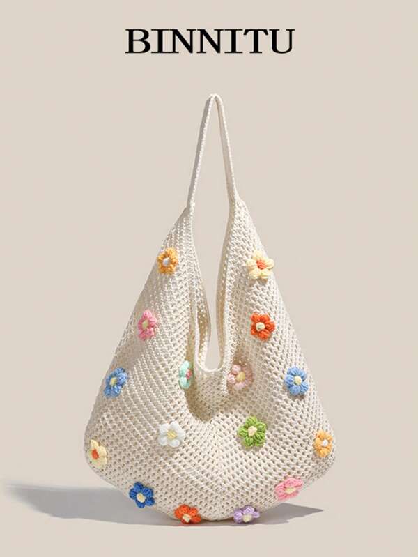 Summer New Beach Holiday Style Casual Fashion Straw Tote Bag For Women, Large Capacity Shoulder Shopping Handbag, Beach Necessities, Beach Essentials,Beach Stuff & Summer Essentials, Newest Holiday Bag