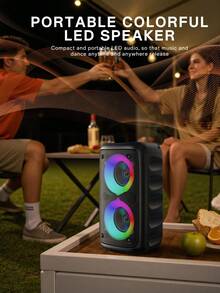 Kinglucky 无线扬声器、大型扬声器、立体声扬声器、低音炮、户外无线扬声器、便携式扬声器、蓝牙扬声器、派对迪斯科灯、TWS、AUX、MIC