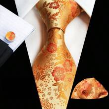 3 Piece Set: 8cm Floral & Patterned Necktie, Handkerchief, And Cufflinks Men's Necktie Set, High Quality Classic Business & Casual Tie Set, Men's Wedding Accessories, Family, Christmas, Party Gift