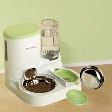 Pet Integrated Automatic Pet Water Dispenser Food Dispenser Set With Stainless Steel Bowl, Detachable And Washable, Suitable For Indoor And Outdoor Pet Self-Feeding Stations