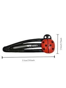 4 Pezzi Fermagli per capelli a forma di coccinella, Barrette per capelli rosse antiscivolo, Fermagli per capelli a forma di animali per ragazze e donne, Accessori per capelli, Fermagli per capelli a forma di insetto per il ritorno a scuola, Accessori per capelli per decorazione, Mollette, Articoli scolastici